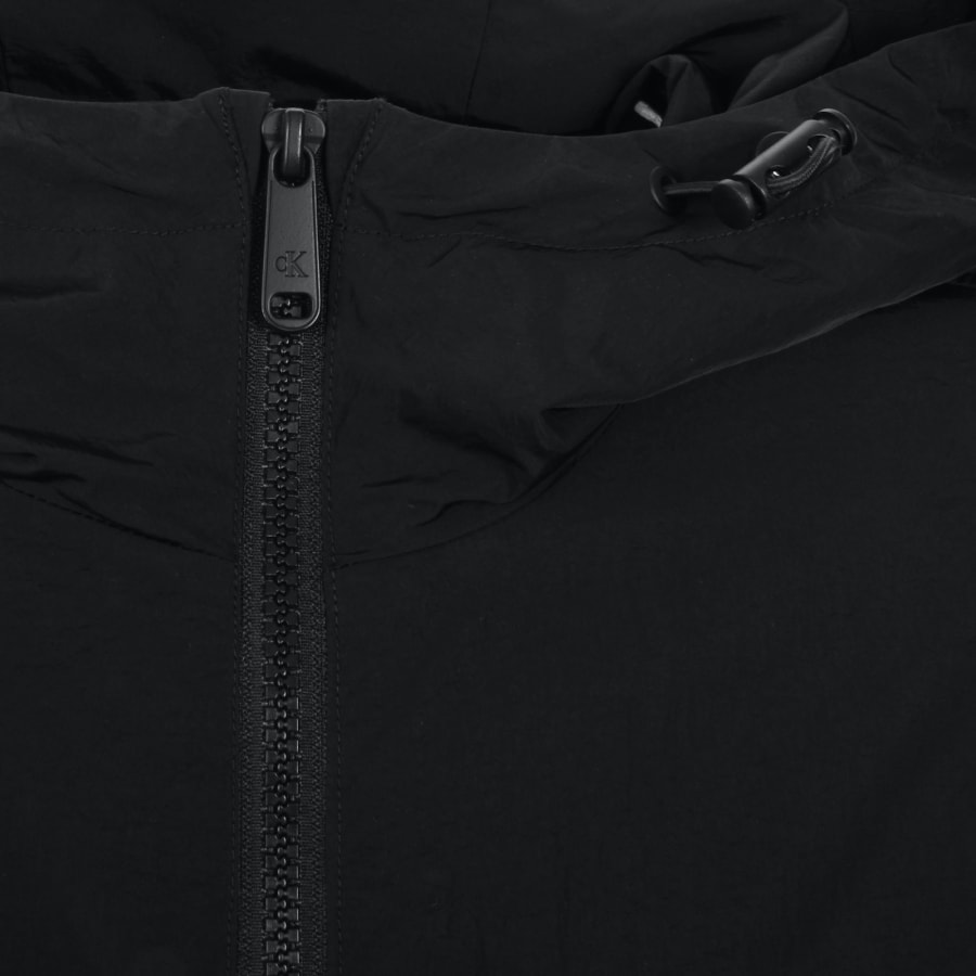 ☆ ☆ Here Black CKJ Ultralight Rubberized Long D Calvin Klein Jeans Nylon Windbreaker Black | Mainline